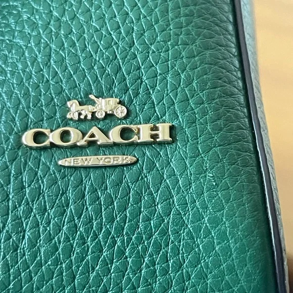 Coach Marlie Top Handle Satchel Kelly Green Leather & Suede - Picture 10 of 17